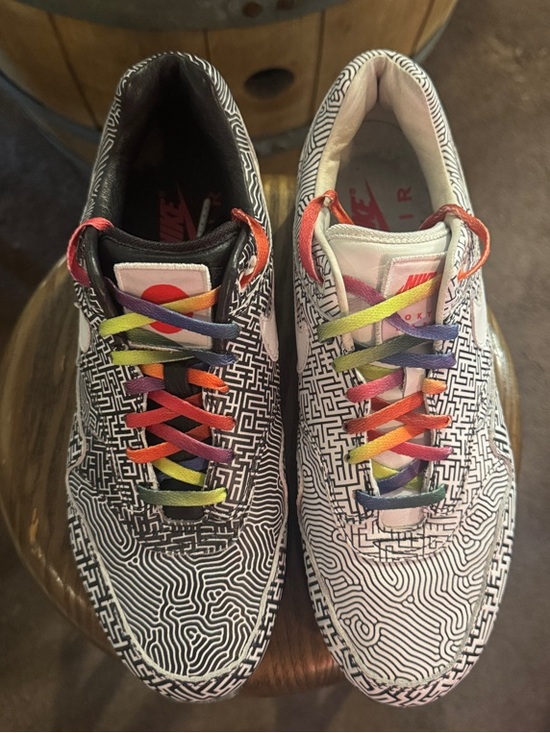 Nike Other - Nike Low Top Sneakers - Black & White with Rainbow Laces